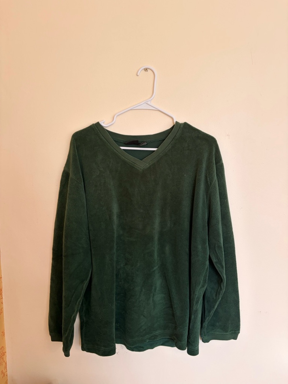 croft & barrow Dark Green V-Neck Fleece Pullover
